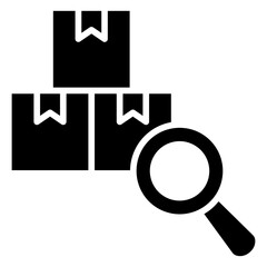 Parcel Inspection Glyph Icon