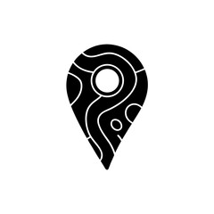 creative details Outline silhouette navigation path pin icon sign vector