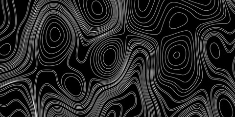 Topographic Contour Lines on a Black Background, Minimalist Topographic Contour Map on Black.