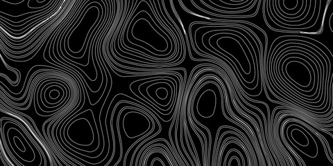 Fototapeta premium Topographic Contour Lines on a Black Background, Minimalist Topographic Contour Map on Black.