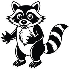 Obraz premium raccoon vector illustration white background