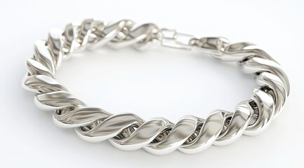 Obraz premium Silver twisted chain bracelet