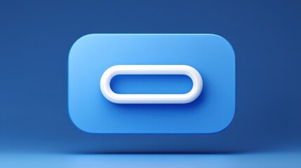 Ultra quality image of blue button showing white paperclip icon representing attachment feature.