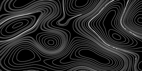 Monochrome Topographic Map Design

Geometric Contour Lines on Abstract Topographic Lines over Black Background.