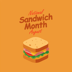 vector graphic of National Sandwich Month, ideal for National Sandwich Month celebration.