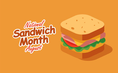 vector graphic of National Sandwich Month, ideal for National Sandwich Month celebration.