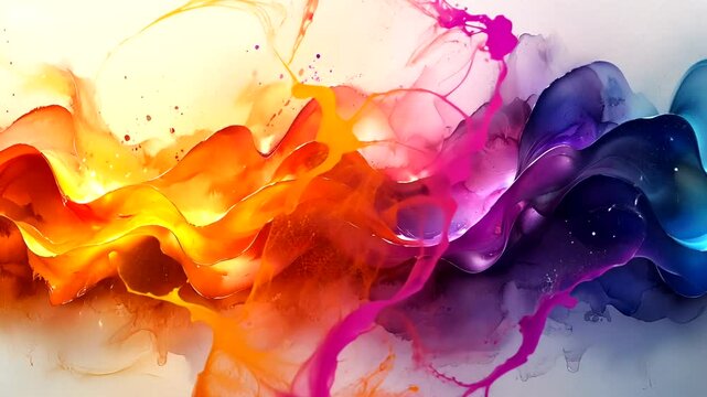 Abstract colorful fluid art painting