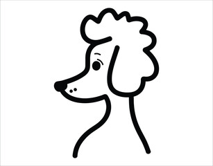 Minimalist Poodle Side View Icon