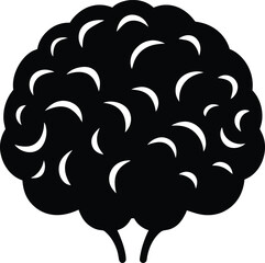 ilhouette of brain on white background