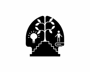 creative details Outline silhouette Education and Growth icon sign vector