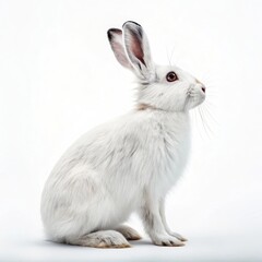 white rabbit isolated on white