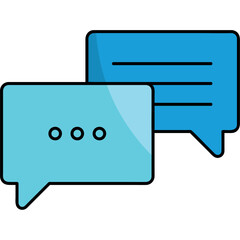 Flat Style Chat Bubble Vector Icon for Messaging Apps