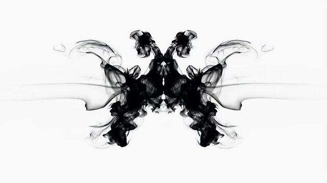 Symmetrical Rorschach Smoke Shape in Motion