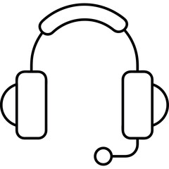 Flat Style Headphone Headband Vector Illustration