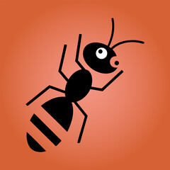 Ant Crawling on Flower Black and White Outline Line Art Drawing Engraved Style