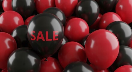 Sale Balloons Black Red Pile