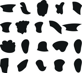 Vector Set of Black Symbols and Art Patterns – Decorative Design Objects and Abstract Illustration Elements for Graphic Design and Creative Projects