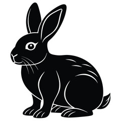 Obraz premium Simple Bunny Illustration in Silhouette Form