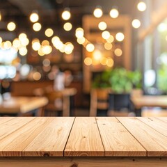 Table close view over blurred cafe or restaurant background