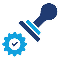 Stamp Flat Blue Icon