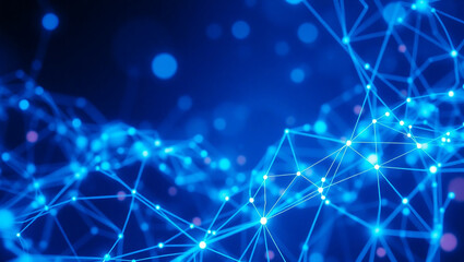 Digital Networking Ads Featuring Glowing Connection Lines and Abstract Technology Themes