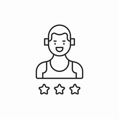 male athlete three stars icon sign vector