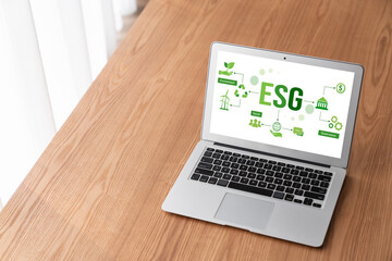 ESG environmental social governance policy for modish business to set a standard to achieve high...