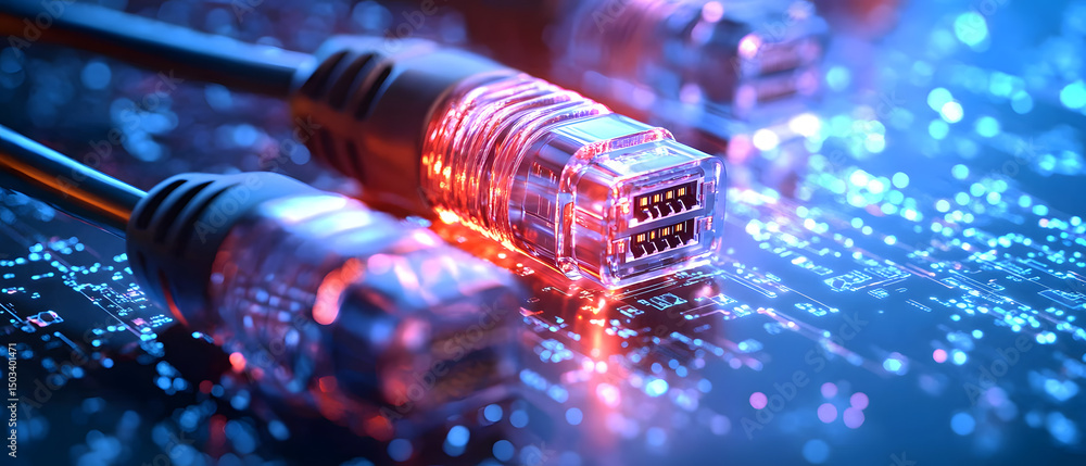 Poster broadband technology enabling fast and reliable internet access a visualization of telecommunication