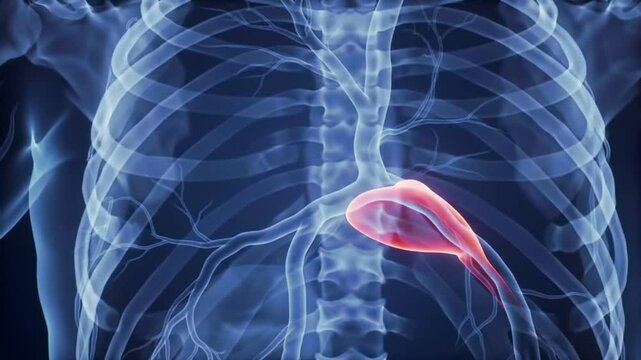 Human spleen anatomy, medical illustration