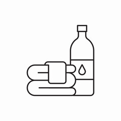 water bottle towel icon sign vector