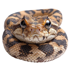 Fototapeta premium Detailed portrait of a venomous snake capturing its intricate scales and patterns