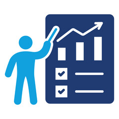 Strategic Planning Flat Blue Icon