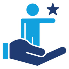 Skill Coaching Flat Blue Icon