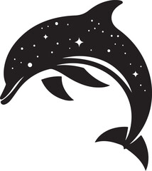 Playful Black Dolphin Silhouette Vector