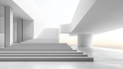 Minimalist white architectural interior