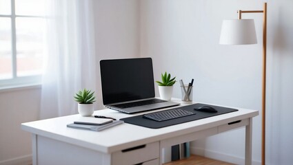 Fototapeta premium office desk with laptop