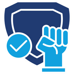 Assertiveness Flat Blue Icon