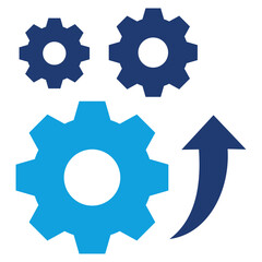 Production Flat Blue Icon