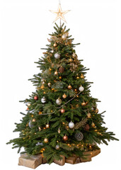 Fototapeta premium decorated christmas tree, png no background