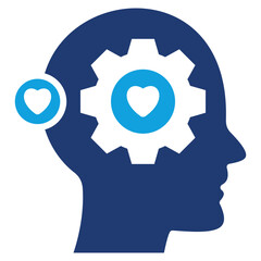 Emotional Intelligence Flat Blue Icon