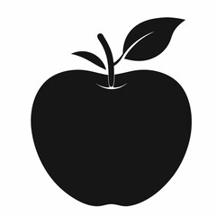 apple silhouette art on withe background 