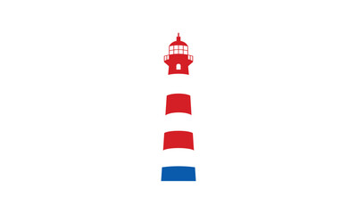 a lighthouse themed graphic image, on a white background. vector graphic base.