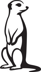 Meerkat black and white illustration clean, Minimal meerkat graphic profile