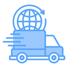 Global Logistics Blue Icon