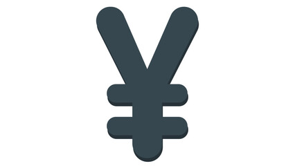 yen sign on white