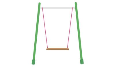 wooden swing isolated on white