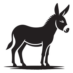 Simple Black Donkey Silhouette Vector