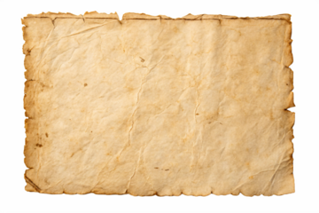 Old mediaeval paper sheet, png isolated