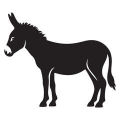 Simple Black Donkey Silhouette Vector