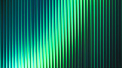 Futuristic neon texture with vibrant shades of blue green gradients and bright smooth fluted vertical lines. Bold dynamic design blending smooth tones and radiant colors for modern visual art project